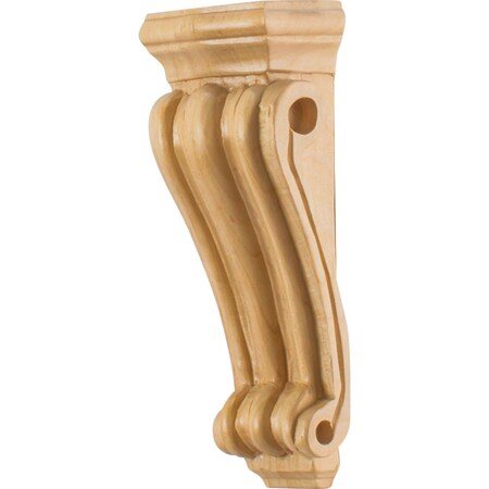 Hardware Resources 2-5/16" Wx1-1/2"Dx6"H Rubberwood Scrolled Corbel CORN-1RW